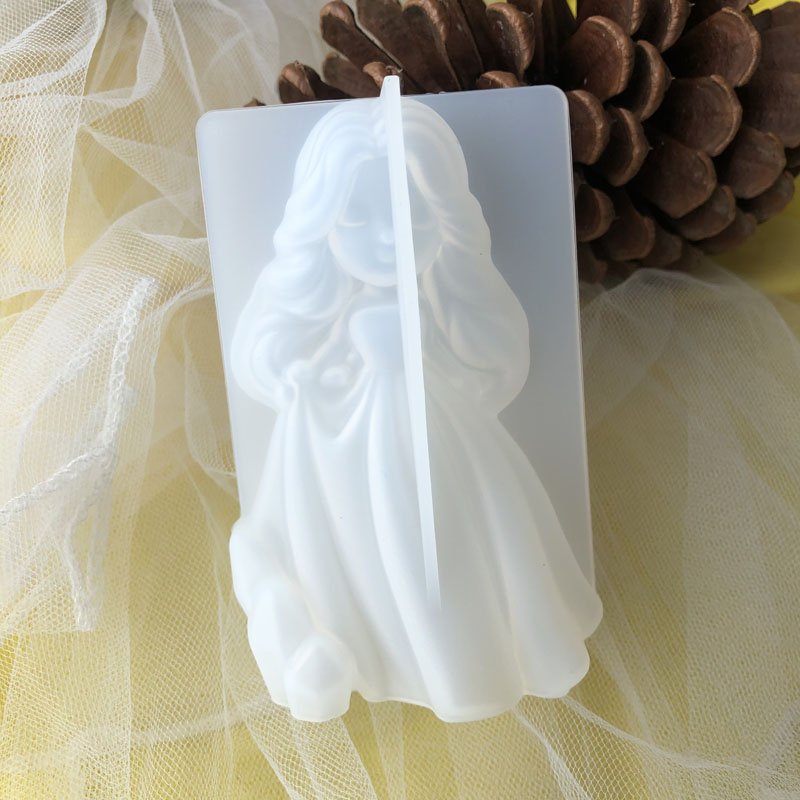 Soap Making Ideas - 3D かわいいプリンセスシリコーンキャンドルモールド天使の女の子石鹸樹脂石膏作る型 DIY 人間チョコレートベーキングツール家の装飾のギフト