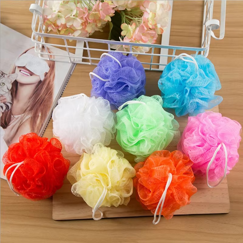 Soap Making Supplies Wholesale - 10 ピースカラーランダムバスシャワーソープバブルボディウォッシュ角質除去パフスポンジメッシュネットボールバスブラシランダムカラー卸売