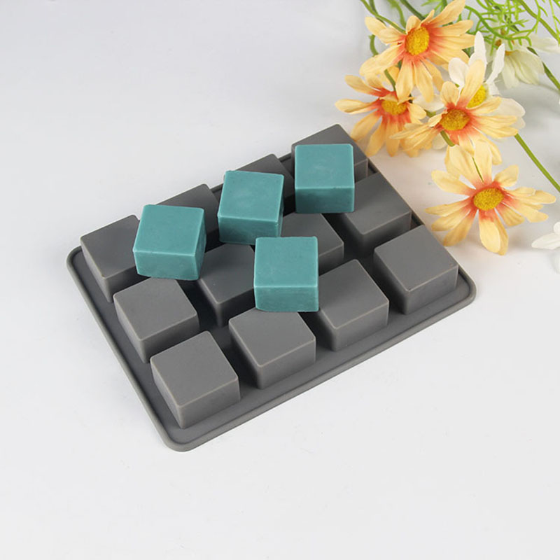 Soap Making Ideas - シリコンソープモールド,12個の空洞,正方形,日曜大工,手作り,ベーキングモールド,石鹸製造用