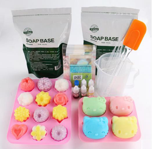 Soap Making Kit For Kids - 柔らかいシリコーンで作られた手作りの石鹸型,健康食品グレード,diy,石鹸素材のパッケージ,ベースオイル,バス用品,la438