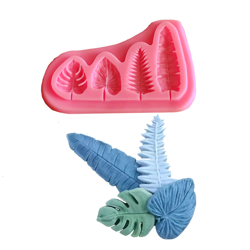 Soap Making Designs - ヤシの葉と亀の葉シリコーン型フォンダンケーキ型チョコレート石鹸型キッチンベーキングデコレーションケーキツール