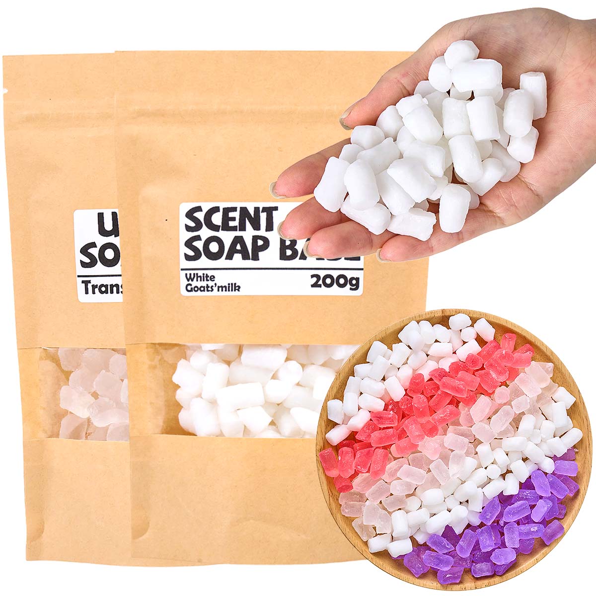 Soap Making Glycerin Base - 200g カラーソープベース DIY アロマグリセリンソープ ローズ ラベンダー