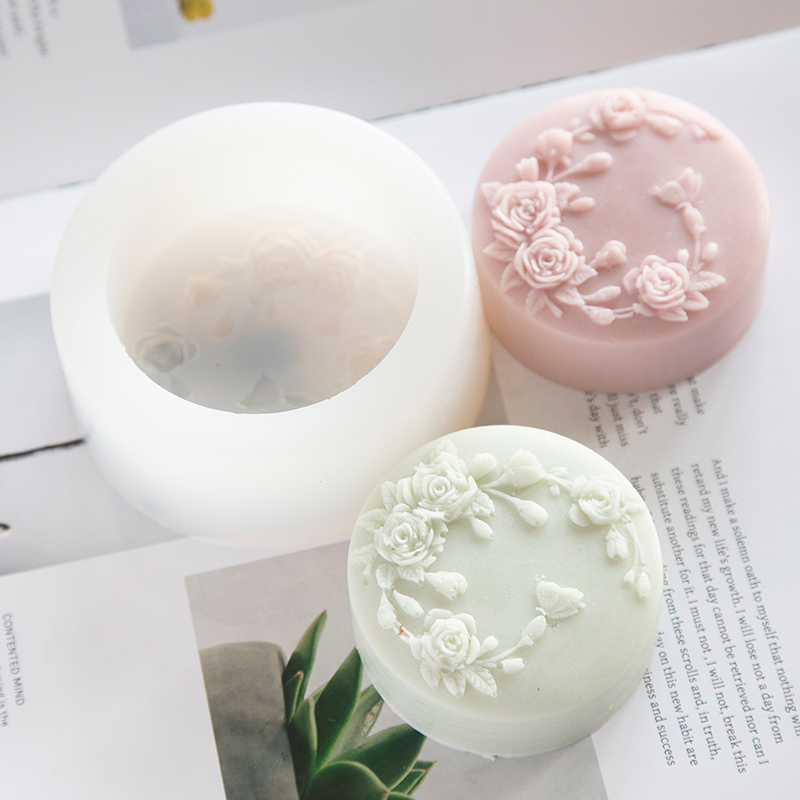 Soap Making Ideas - ラウンド形状バラの花手作り石鹸シリコーン型牡丹バラの花石鹸金型香りキャンドル樹脂石膏型