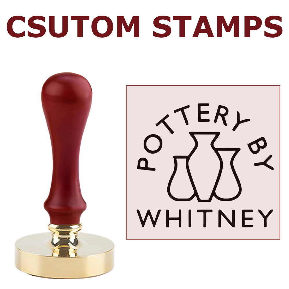 Soap Stamp Custom - 粘土用のパーソナライズされた陶器スタンプ 粘土石鹸氷に独自のロゴデザインのカスタム粘土スタンプ DIY 陶芸愛好家へのギフトに