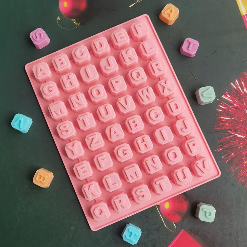 Soap Making Designs - 48 文字英語アルファベット文字シリコーン型石鹸型ケーキカップケーキベーク耐熱皿チョコレート石鹸 Diy デコレーションツール金型