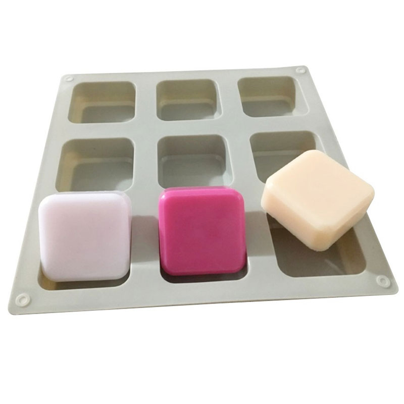Soap Making Things - 1個シリコーン石鹸金型9空洞正方形ソープモールドdiy手作りシリコンベーキングモールド金型作る石鹸