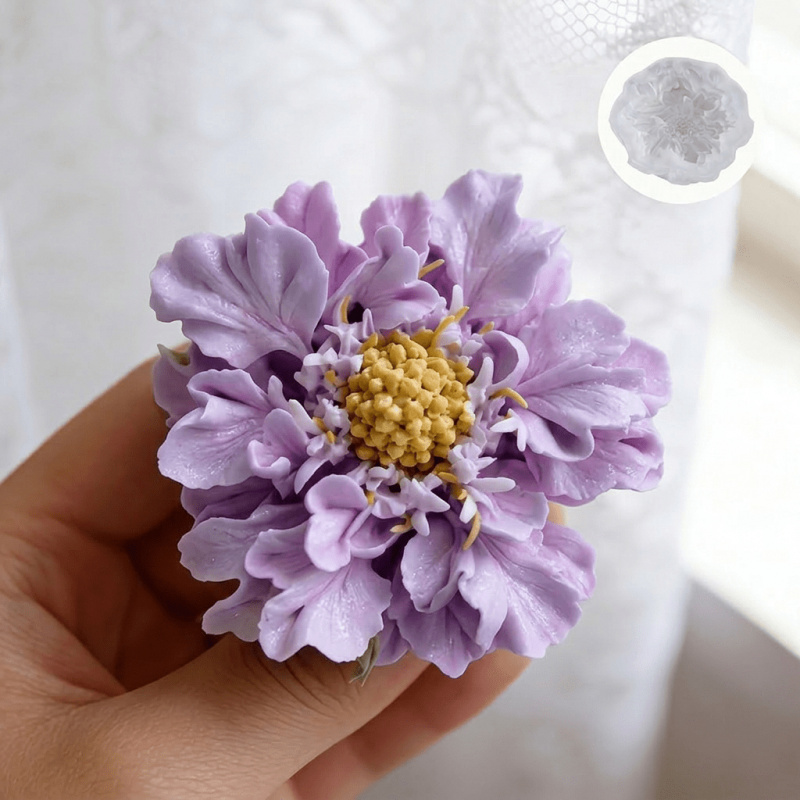 Soap Making Designs - 1つの夢のような青い鉢植えの花のシリコンモールド、DIYアートキャンドル、手作り石鹸、樹脂製オーナメント、風水ホームデコレーションに適用可能
