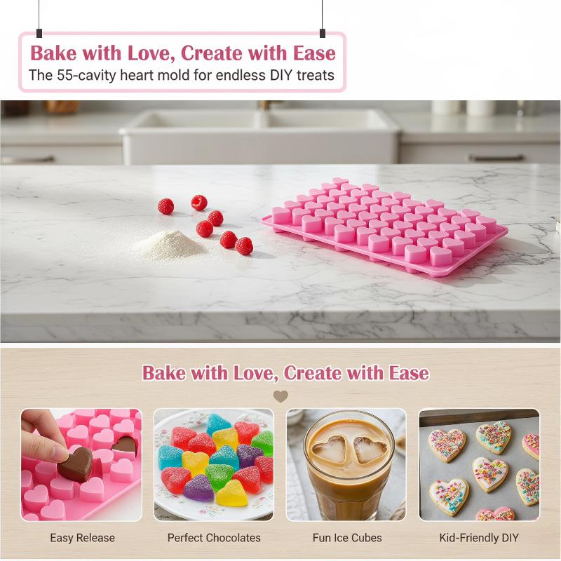 55グリッド ハート型シリコンケーキ型 BPAフリー 再利用 - Soap Making Designs のレビューと価格