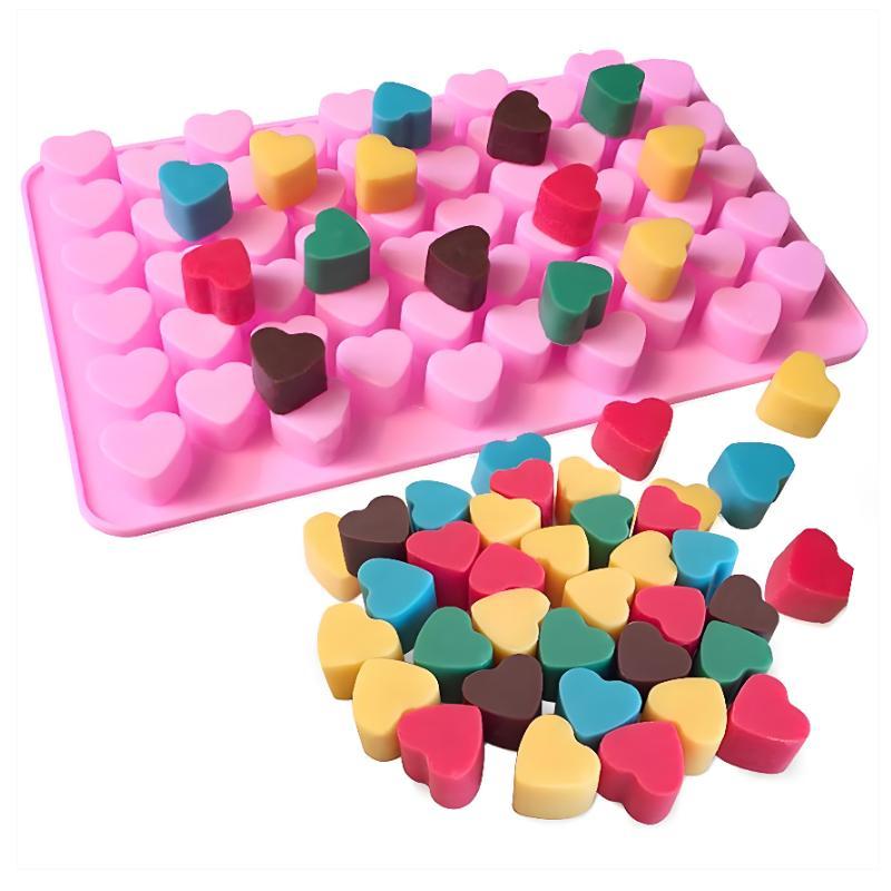 55グリッド ハート型シリコンケーキ型 BPAフリー 再利用 - Soap Making Designs のレビューと価格