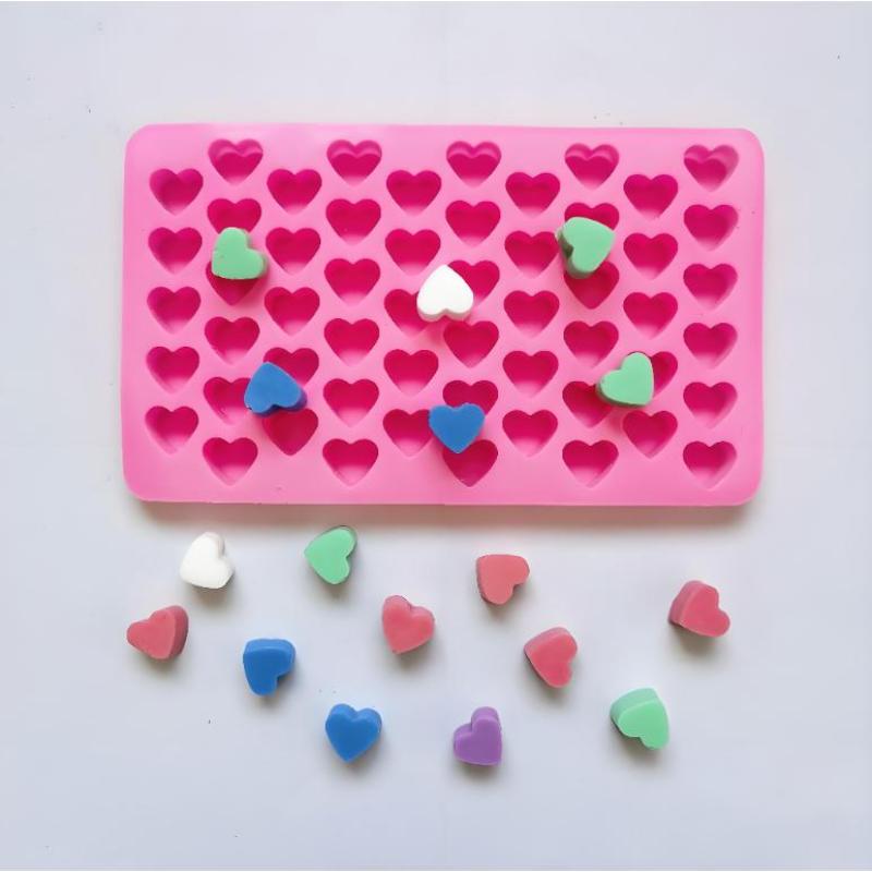 55グリッド ハート型シリコンケーキ型 BPAフリー 再利用 - Soap Making Designs のレビューと価格