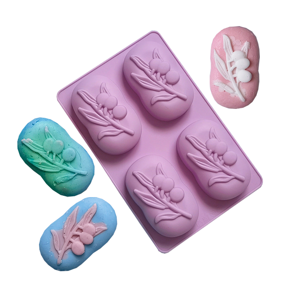 4 キャビティオーバルオリーブツリーシリコーン石鹸型 DIY - Soap Making Ideas のレビューと価格