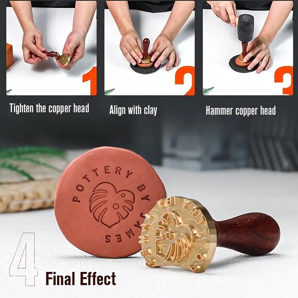 カスタム陶器スタンプ、ロゴデザイン入り粘土用パーソナルセラミ - Soap Stamp Custom のレビューと価格