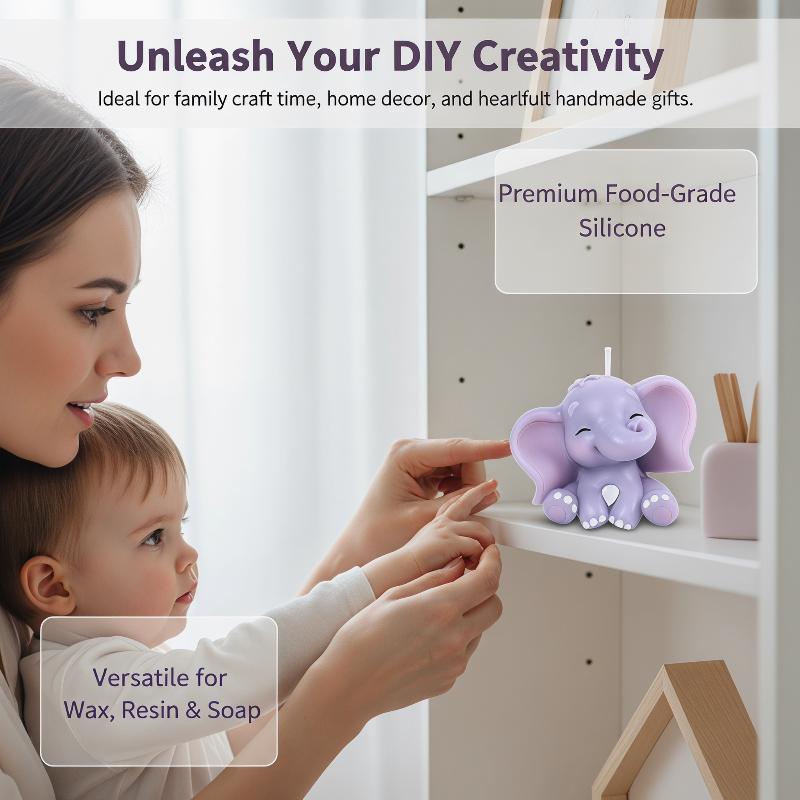 かわいい3D象型シリコンキャンドルモールド、簡単リリース、再 - Soap Making Designs のレビューと価格