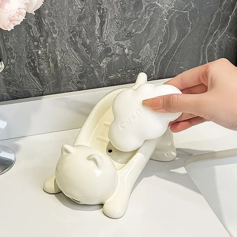 かわいい猫の形をした石鹸置き、滑らかなプラスチック製トイレ石 - Soap Making Tutorial のレビューと価格