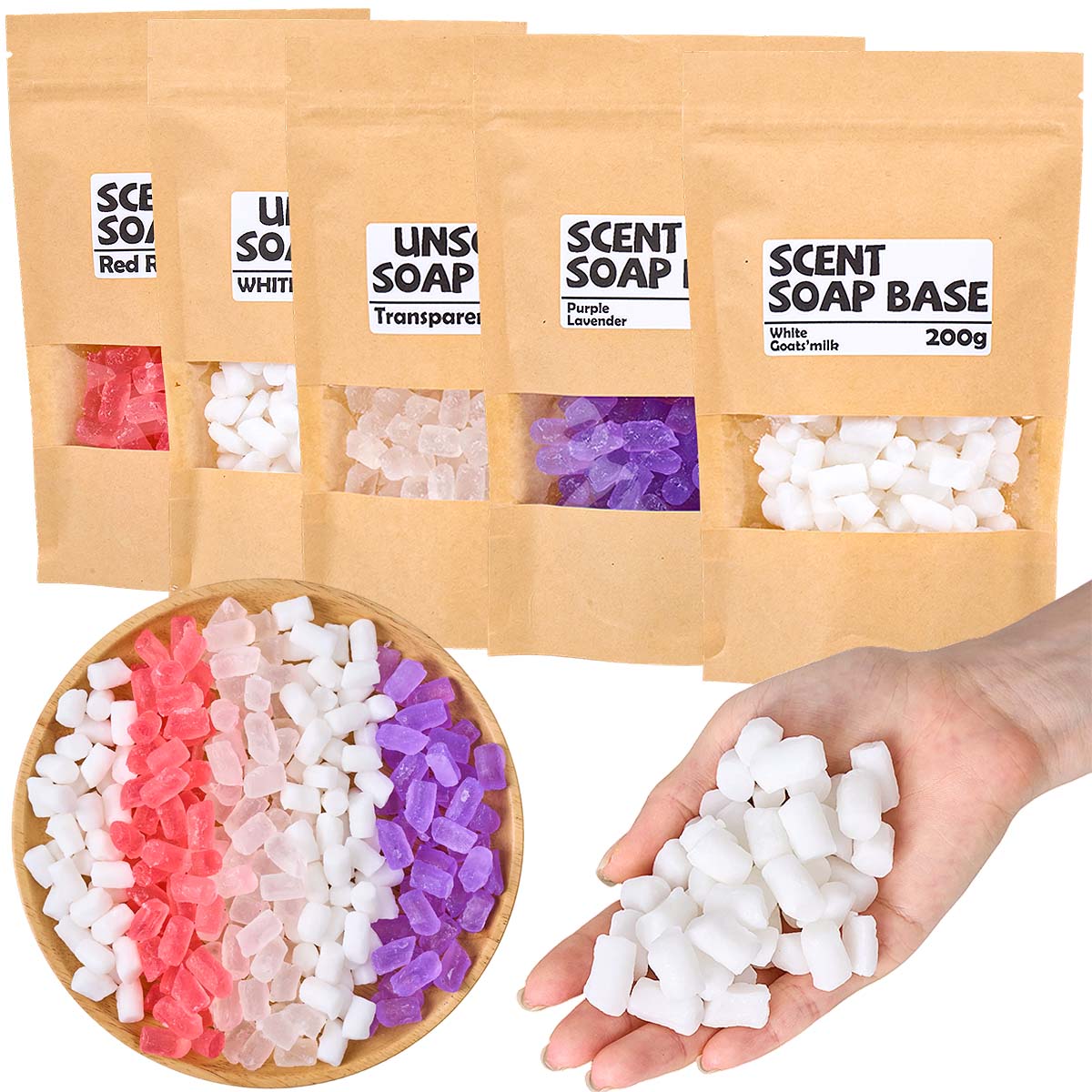 200g カラーグリセリンソープベース DIY 手作り ロー - Soap Making Glycerin Base のレビューと価格