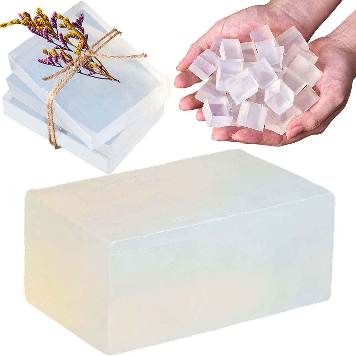透明な白いグリセリン石鹸ベース DIY オーガニック ヴィー - Soap Making Glycerin Base のレビューと価格