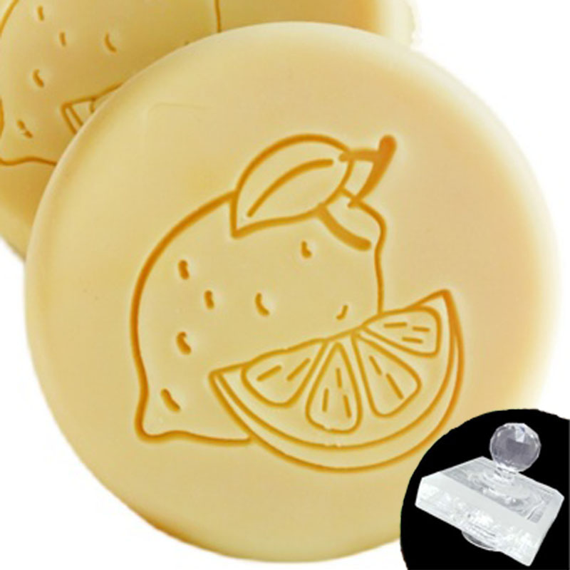 ハンドル付き透明ソープスタンプ、フルーツレモンの形、文字、石 - Soap Stamp Custom のレビューと価格