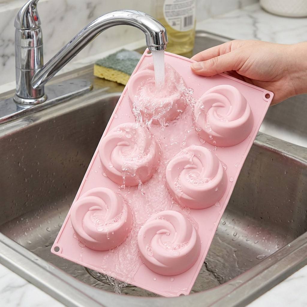 食品グレード6個取りローズフラワーシリコンモールドBPAフリ - Soap Making Designs のレビューと価格