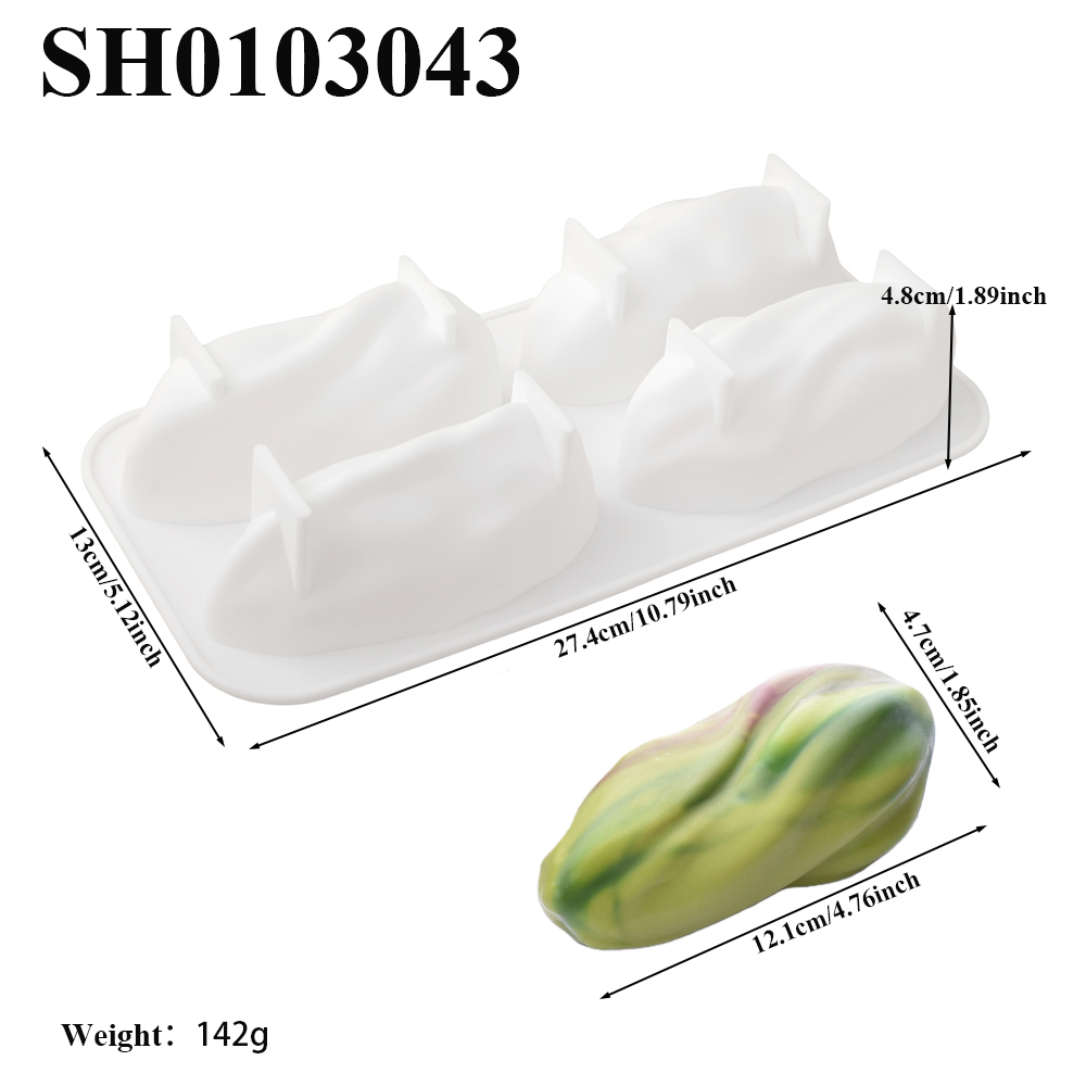 4または9セルのピスタチオデザインシリコン製ベーキングモール - Soap Making Designs のレビューと価格