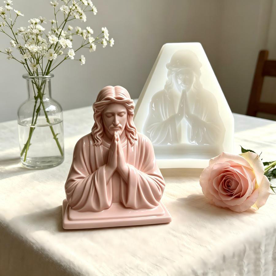 大型祈りの言葉入りイエス・キリストシリコンキャンドル型 DI - Soap Making Recipes のレビューと価格