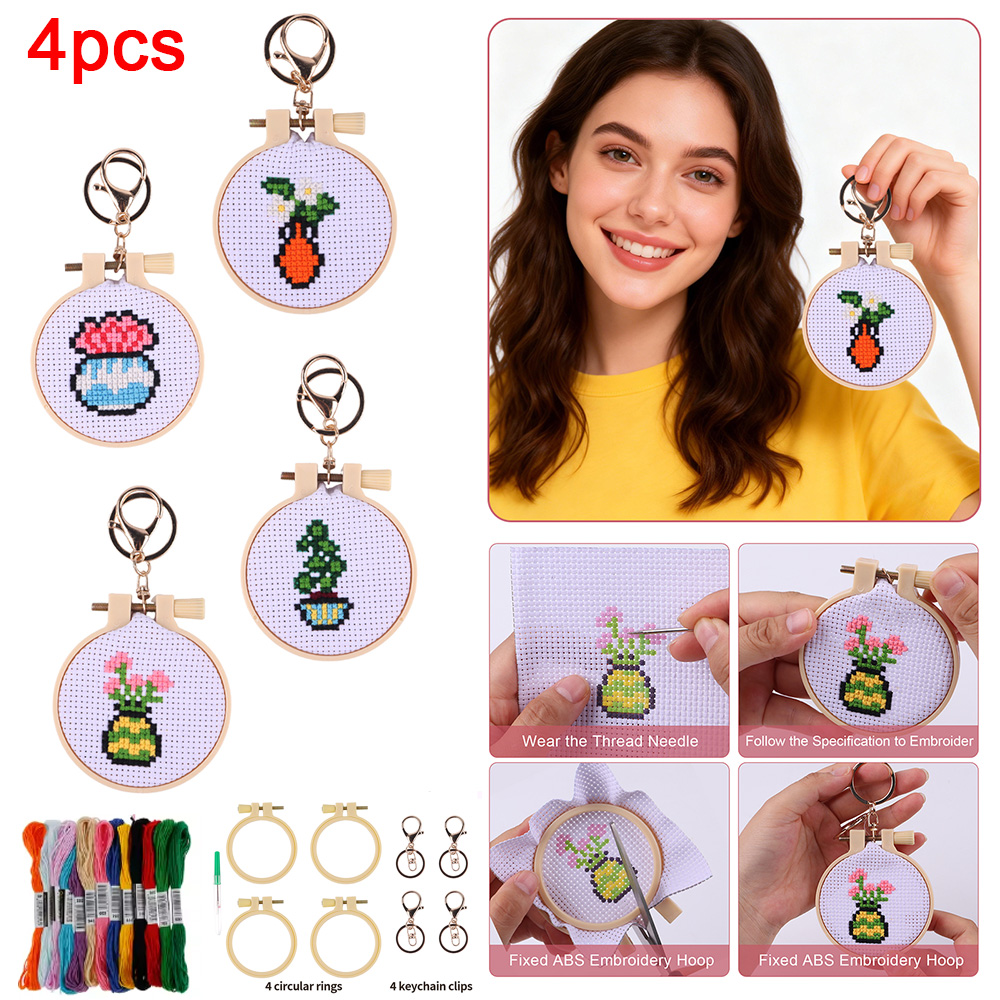 4 個の刺繍初心者キット DIY クロスステッチセット刺繍ス - Soap Making Kit For Kids のレビューと価格